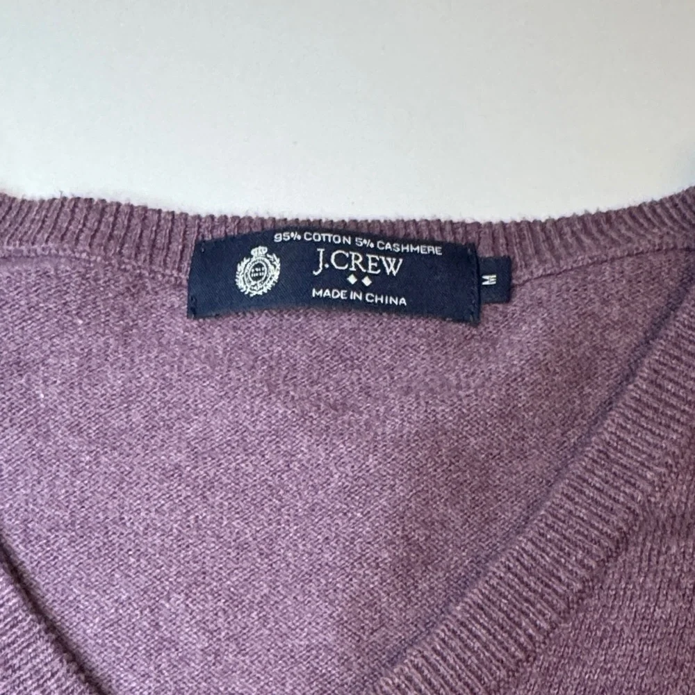J.Crew Men’s Cotton Cashmere V-Neck Sweater Purple Medium | Oversized Women